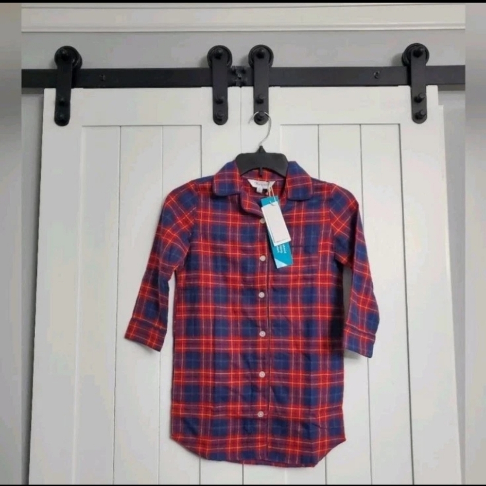 The Company Store Kid’s Cozy Cotton Flannel Nightshirt. NEW.